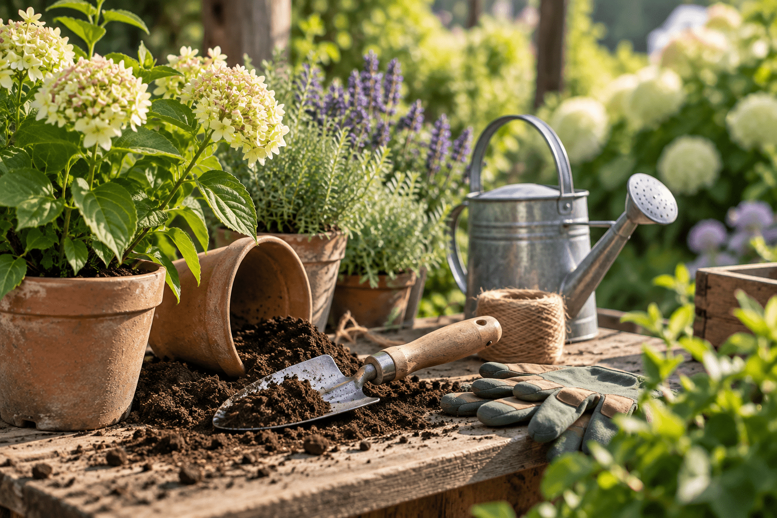 Календар на градинаря 9 a close up warm natural light gardening scene on
